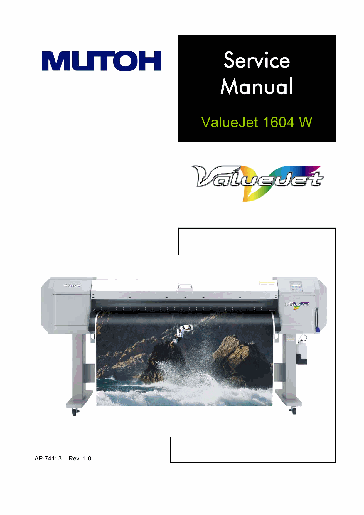 MUTOH ValueJet VJ 1604W W1 W2 Service and Parts Manual-1